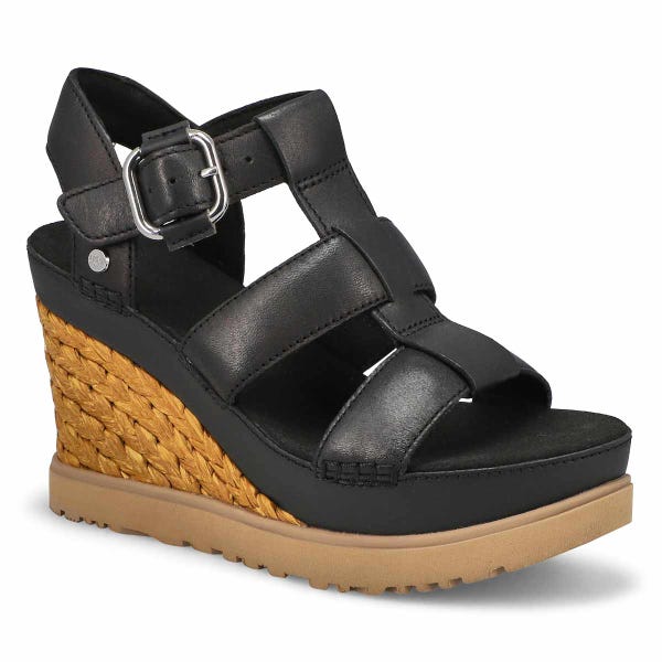 Sandale compensée ABBOT WEDGE, noir, femmes