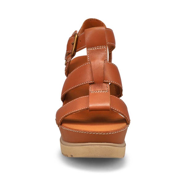 Sandale compensée ABBOT WEDGE, cognac, femmes