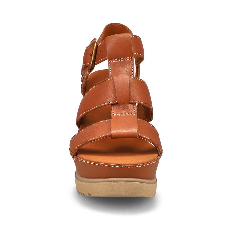 Sandale compensée ABBOT WEDGE, cognac, femmes