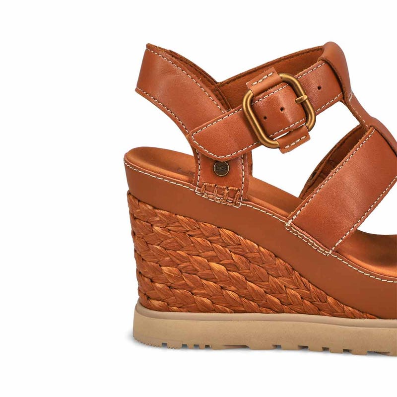 Sandale compensée ABBOT WEDGE, cognac, femmes