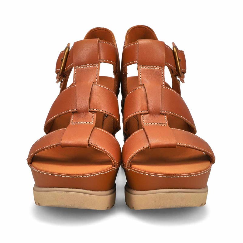 Sandale compensée ABBOT WEDGE, cognac, femmes