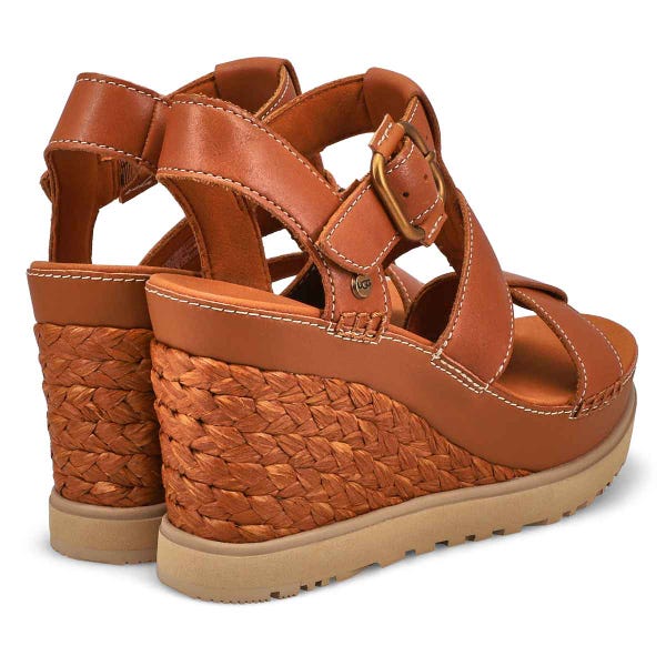 Sandale compensée ABBOT WEDGE, cognac, femmes