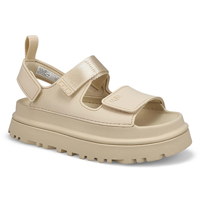 Lds Golden Glow Platform Sandal - Sea Salt
