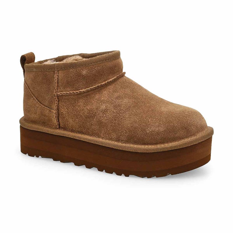 Botte Ultra Mini Platform en peau de mouton pour filles - Bronze clair