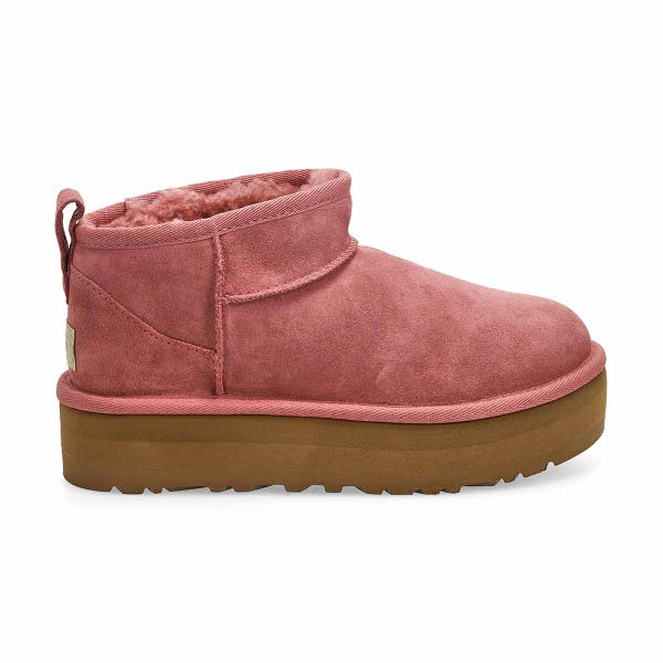 Girls'  Ultra Mini Platform Sheepskin Boot - Pink Dawn