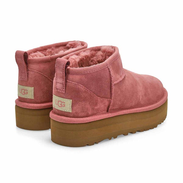 Girls'  Ultra Mini Platform Sheepskin Boot - Pink Dawn
