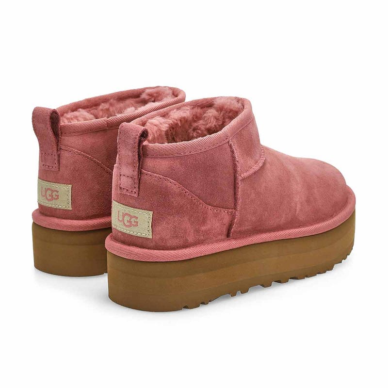 Girls'  Ultra Mini Platform Sheepskin Boot - Pink Dawn