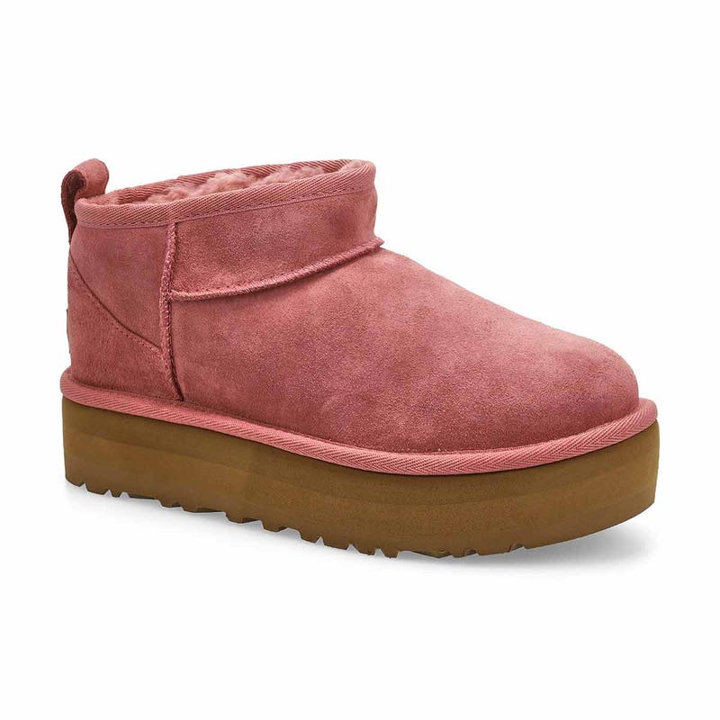 Girls'  Ultra Mini Platform Sheepskin Boot - Pink Dawn