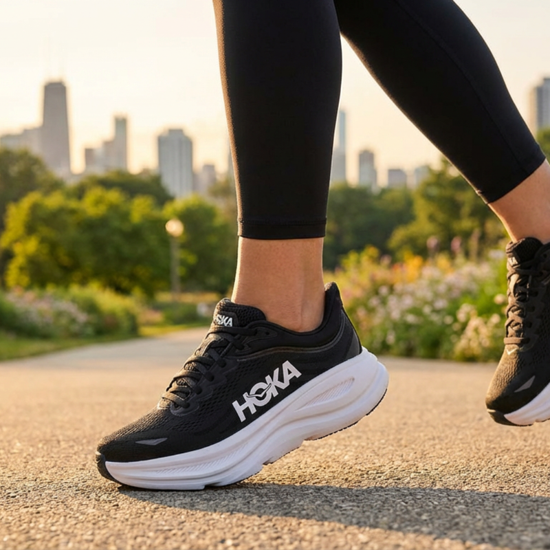 Women's  Bondi 9 Performance Sneaker - Black/White