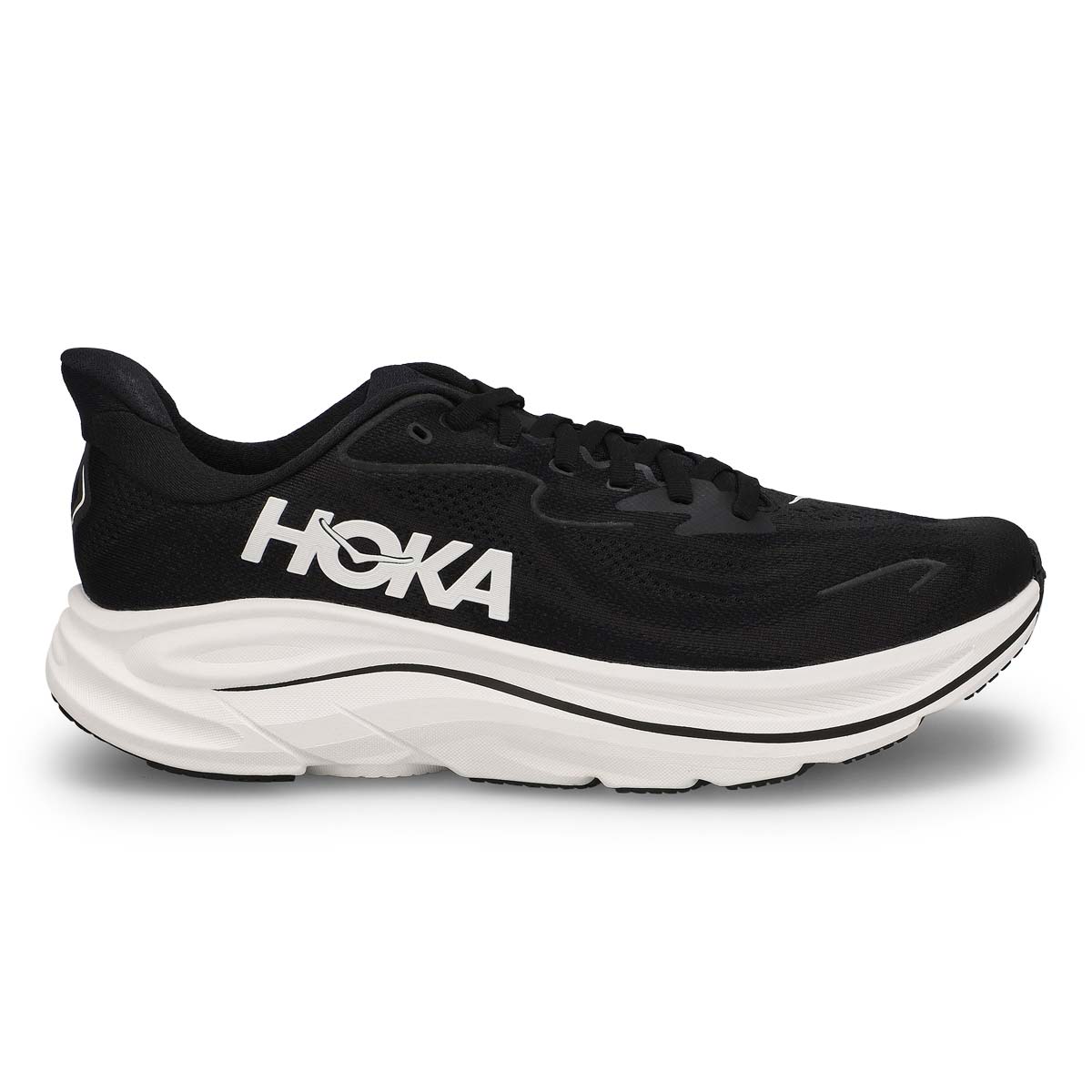 Men's Clifton 10 Lace Up Performace Runner - Black/White