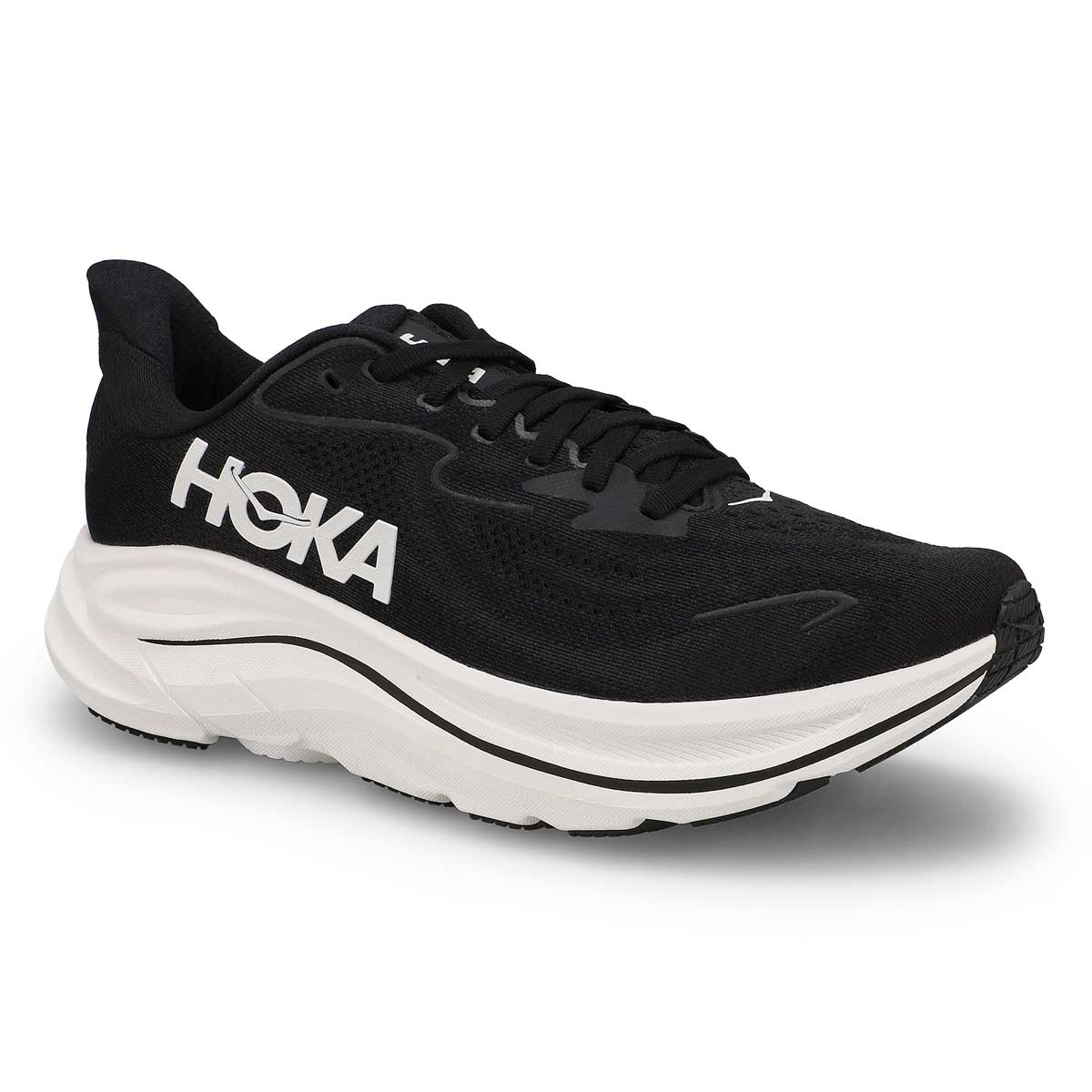 Men's Clifton 10 Lace Up Performace Runner - Black/White