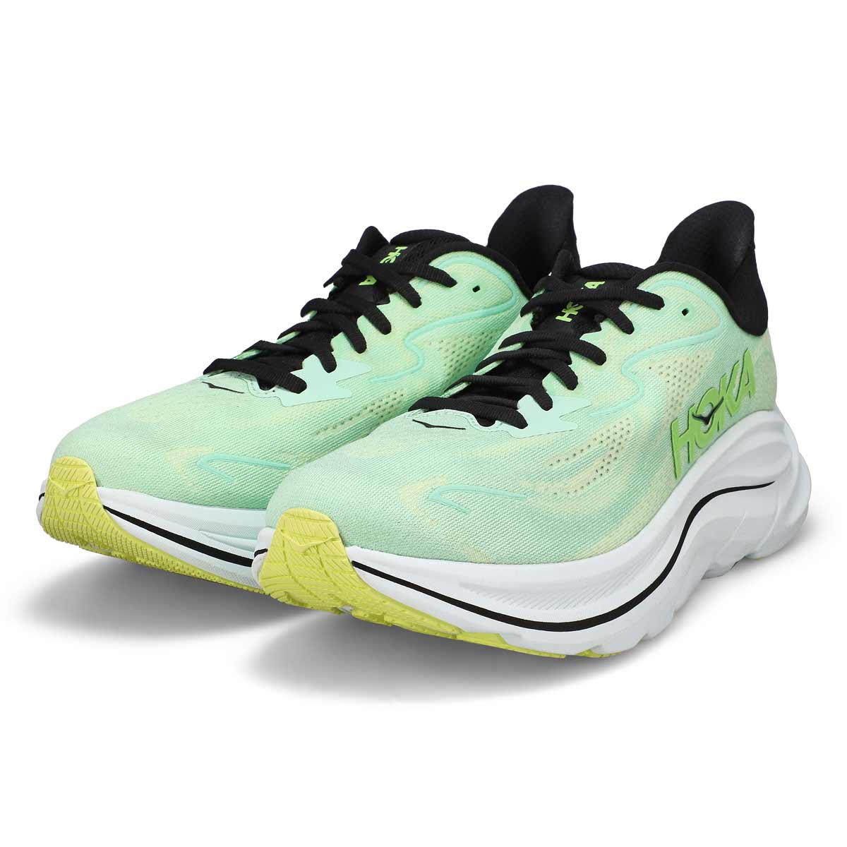 Men's Clifton 10 Lace Up Performace Runner - Mint Fluorite/Luna Moth