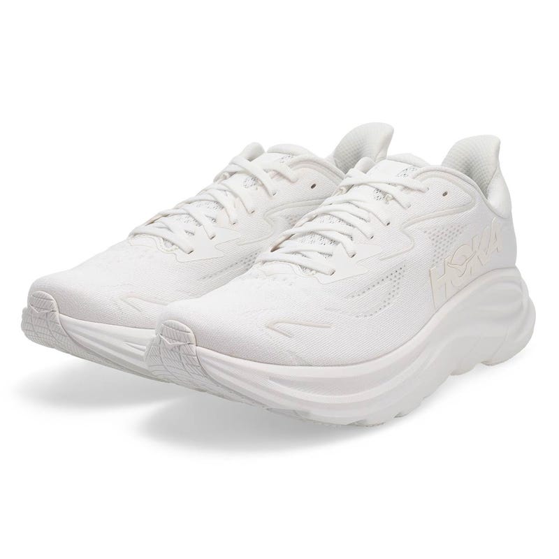 Baskets de performance à lacets CLIFTON 10, blanc/blanc, hommes