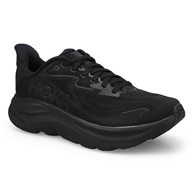 Lds Clifton 10 Lace Up Performance Sneaker - Black/Black