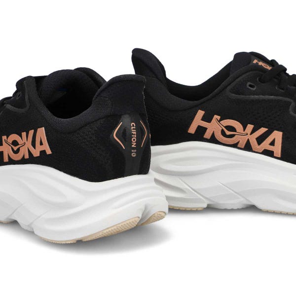 Women's Clifton 10 Lace Up Performance Runner - Black/Rose Gold