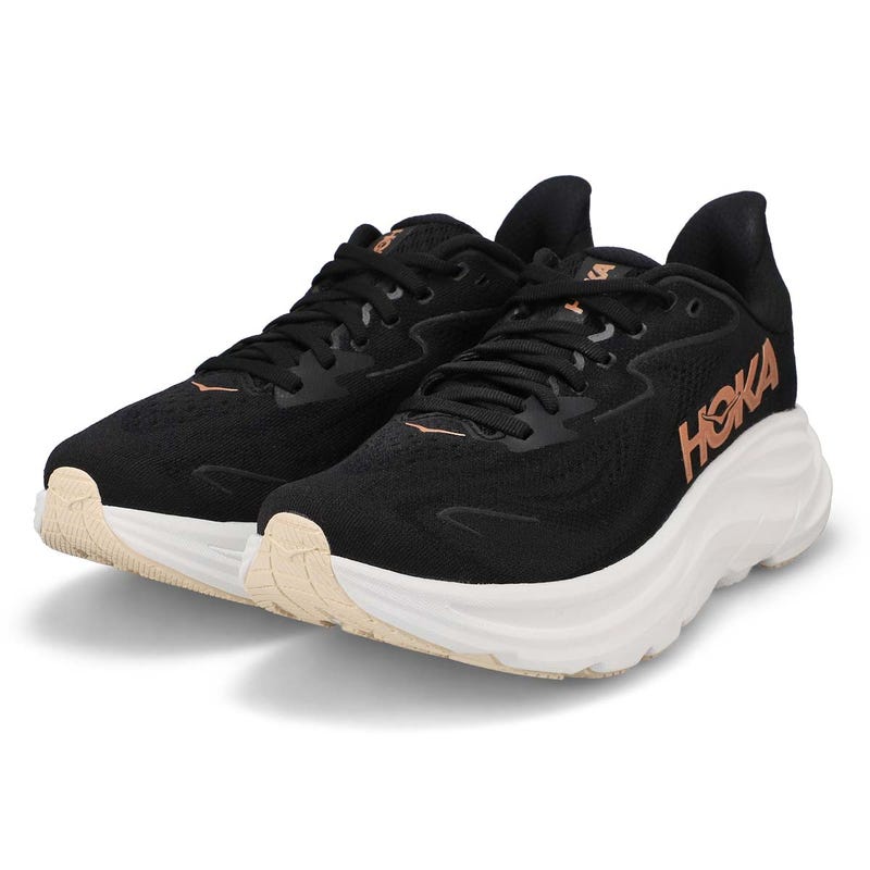 Women's Clifton 10 Lace Up Performance Runner - Black/Rose Gold