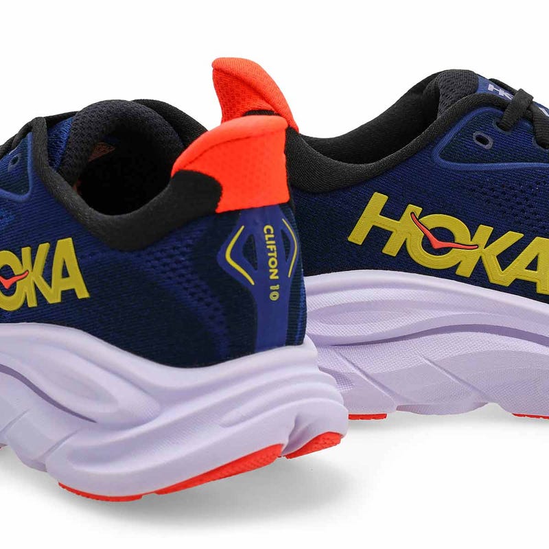 Women's Clifton 10 Lace Up Performance Sneaker - Sea Grass/Neon Flame