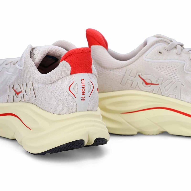 Women's Clifton 10 Lace Up Performance Sneaker - Stucco/ Cerise