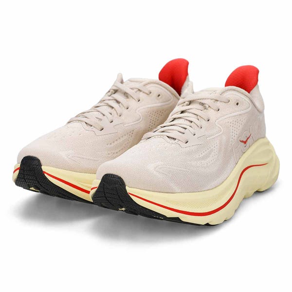 Women's Clifton 10 Lace Up Performance Sneaker - Stucco/ Cerise