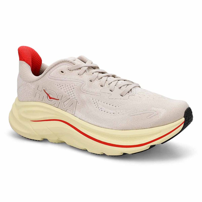 Women's Clifton 10 Lace Up Performance Sneaker - Stucco/ Cerise