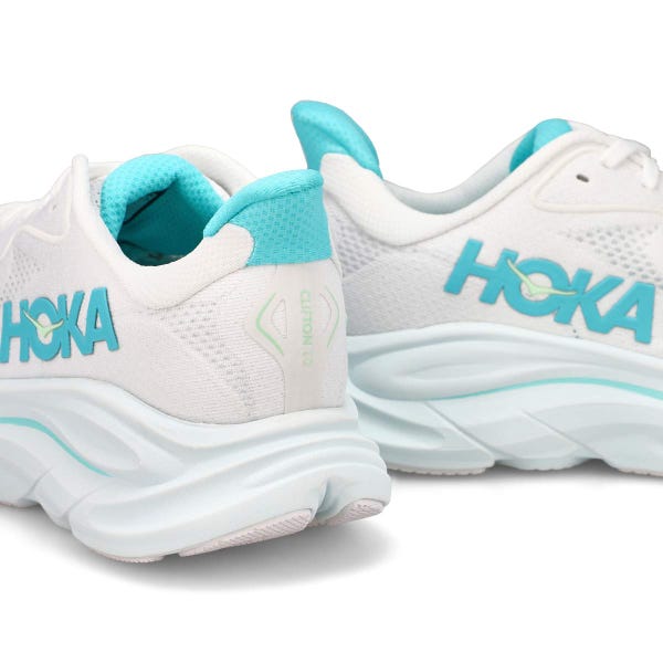 Women's Clifton 10 Lace Up Performance Sneaker - White/Cielo Blue