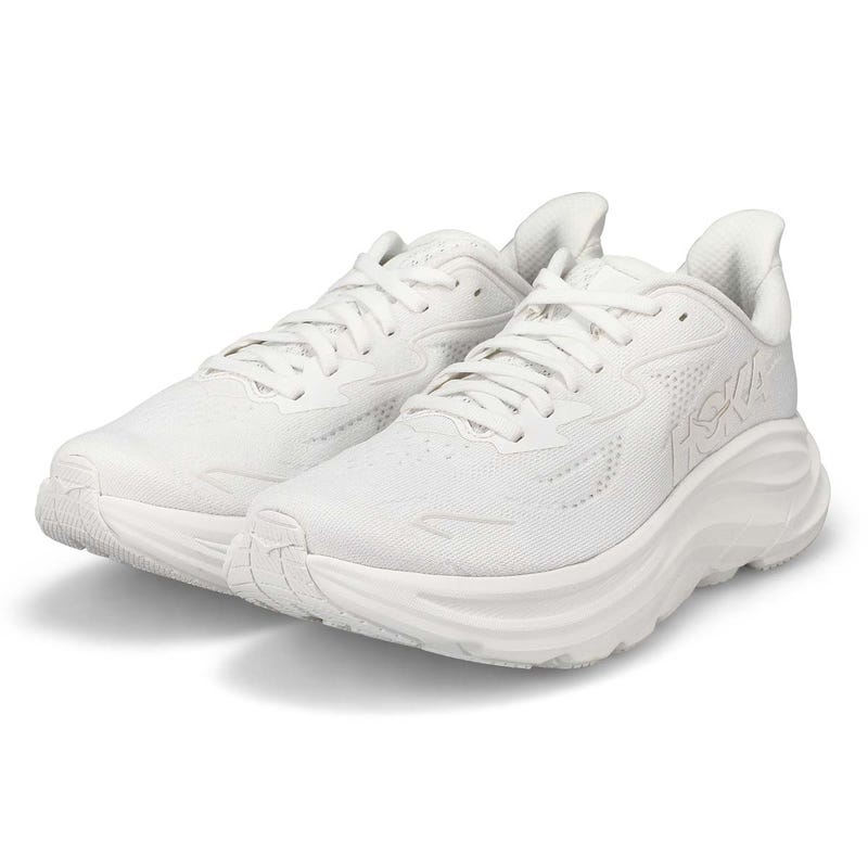 Women's  Clifton 10 Lace Up Performance Runner - White/ White