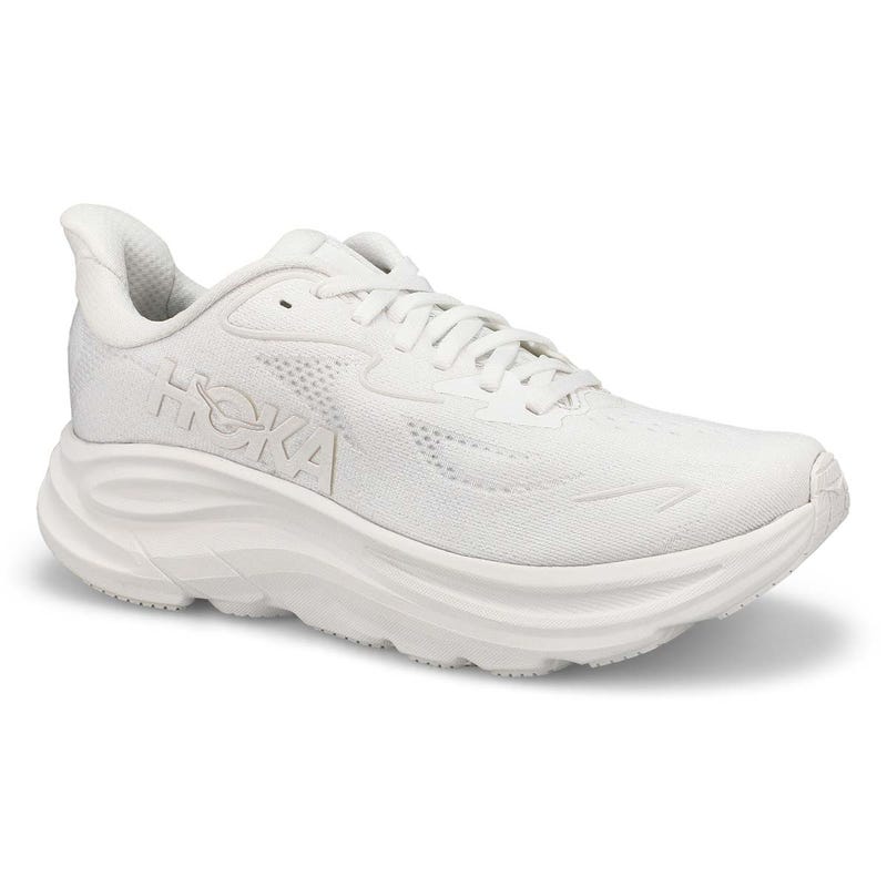 Women's  Clifton 10 Lace Up Performance Runner - White/ White