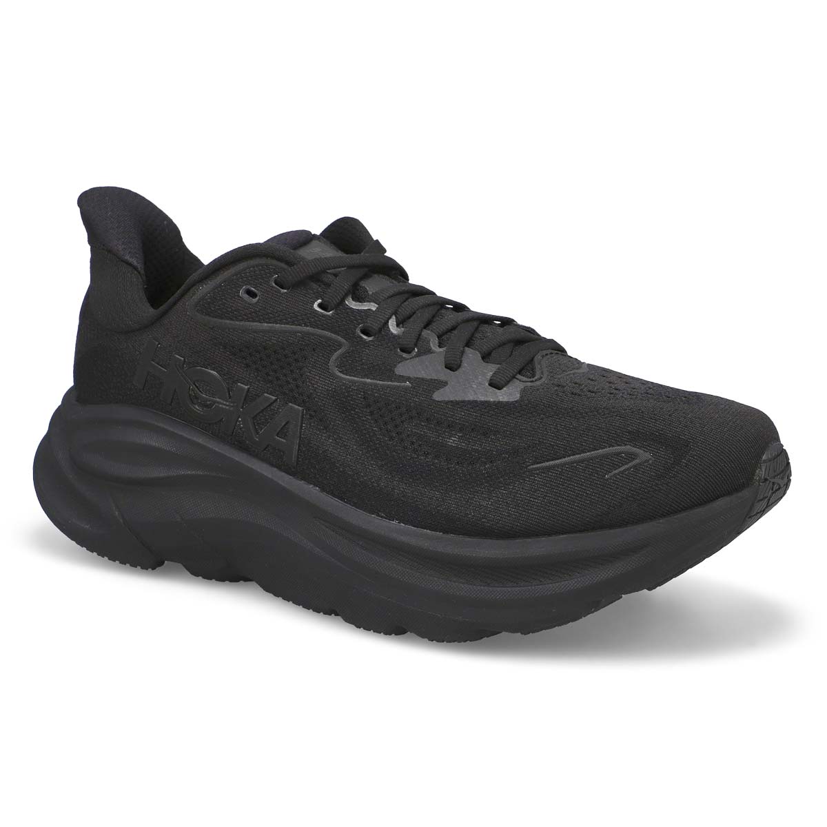 Men's Clifton 10 Lace Up Wide Performace Sneaker - Black/Black