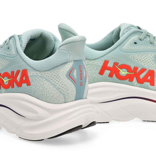 Baskets de performance à lacets CLIFTON 10, sauge/flamme néon, hommes - LARGE