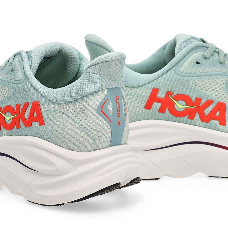 Baskets de performance à lacets CLIFTON 10, sauge/flamme néon, hommes - LARGE