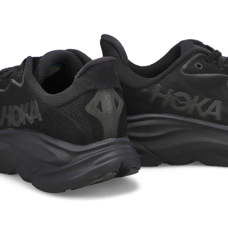 Women's  Clifton 10 Lace Up Wide Performance Sneaker - Black/Black