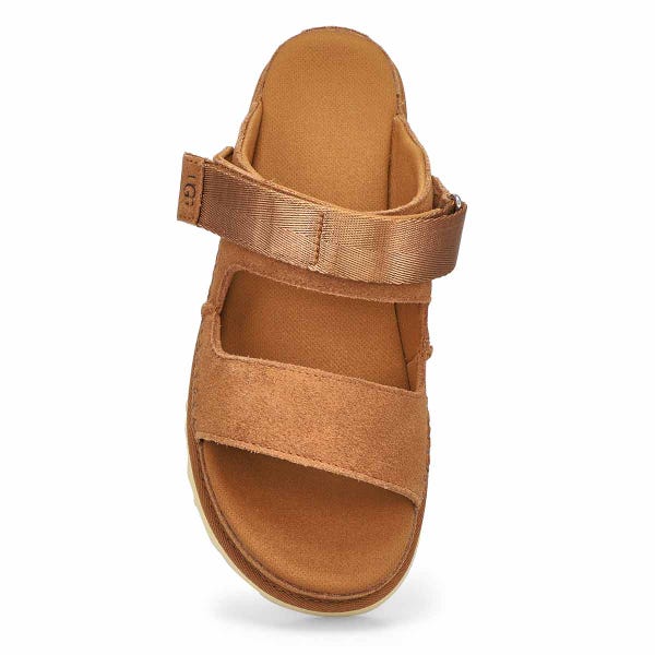 Women's Golden Star Adjustable Slide Platform Sandal - Chestnut