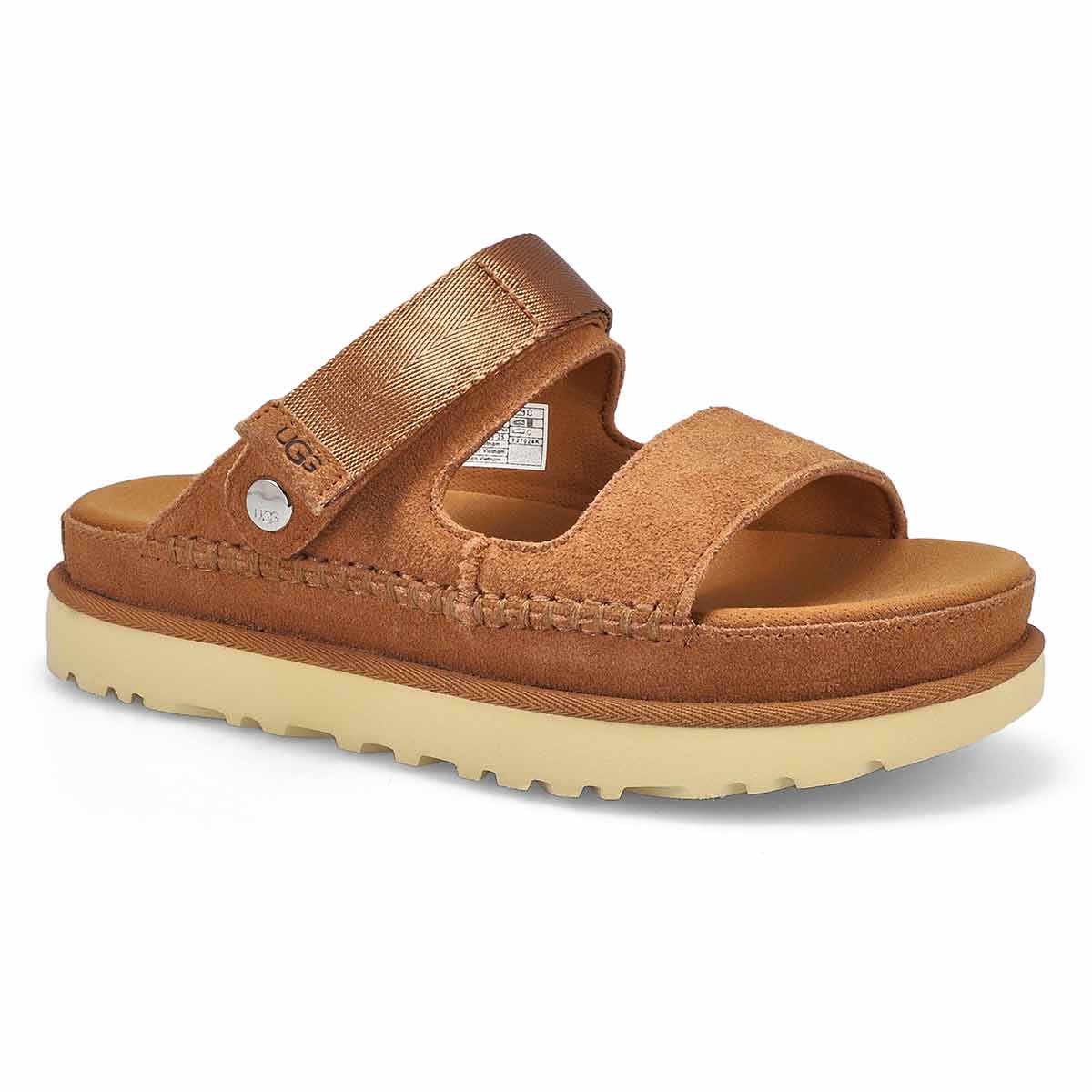 Women's Golden Star Adjustable Slide Platform Sandal - Chestnut