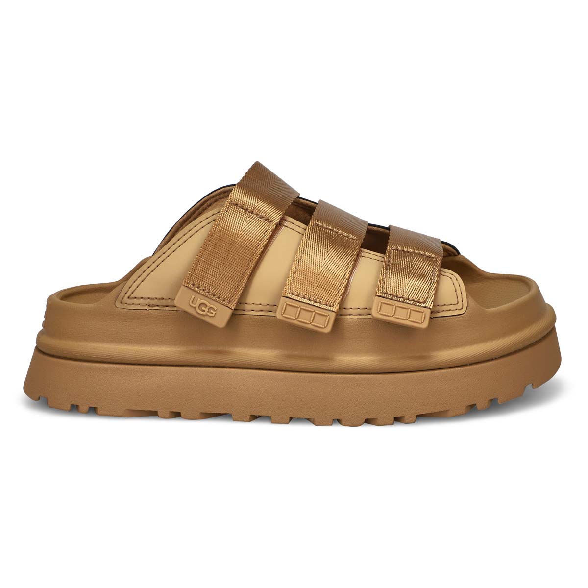 Women's Golden Glow Slide Platform Sandal - Dark Sand