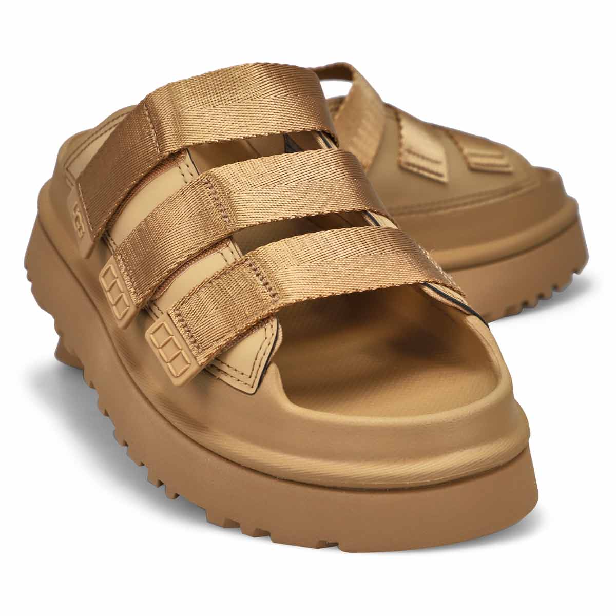 Women's Golden Glow Slide Platform Sandal - Dark Sand
