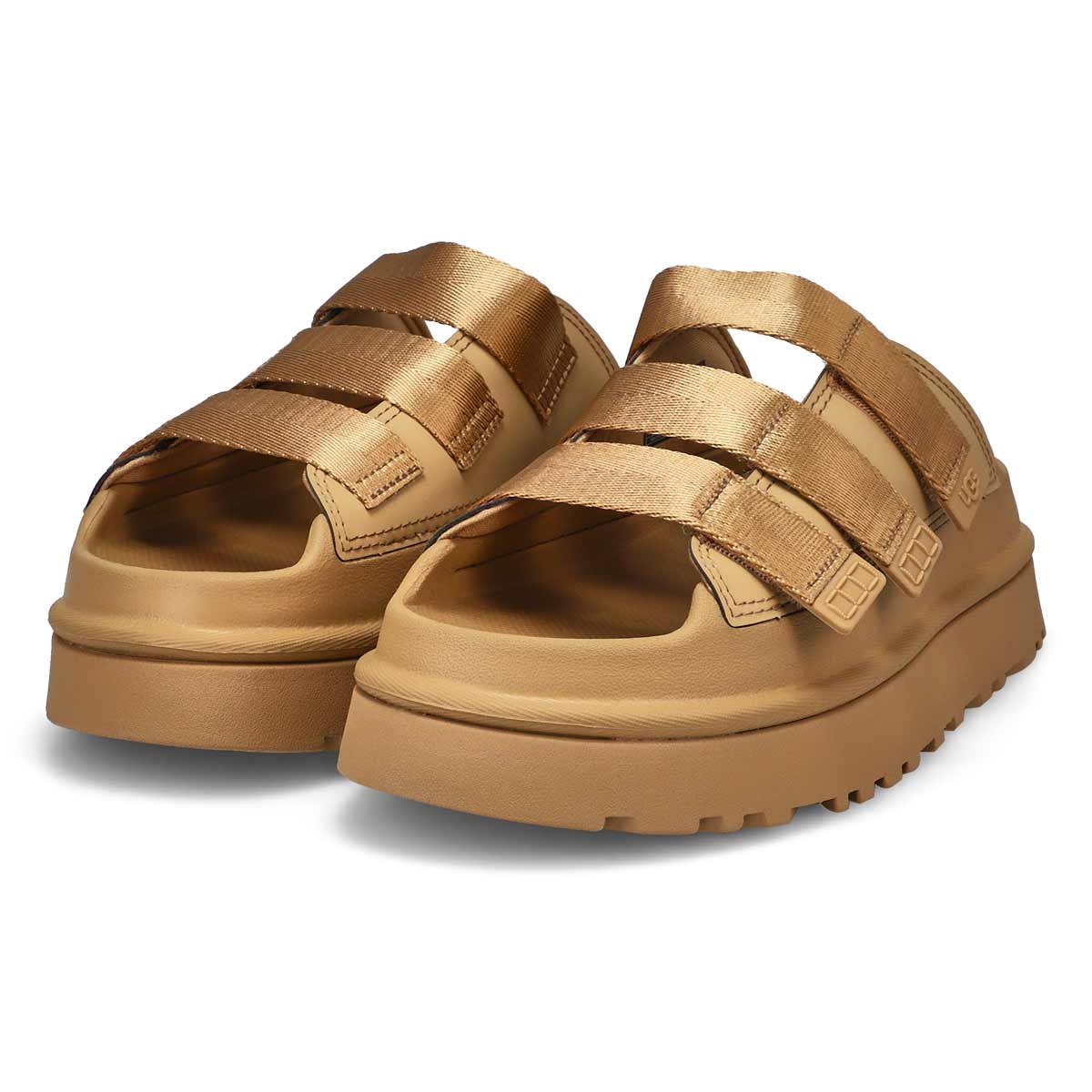 Women's Golden Glow Slide Platform Sandal - Dark Sand