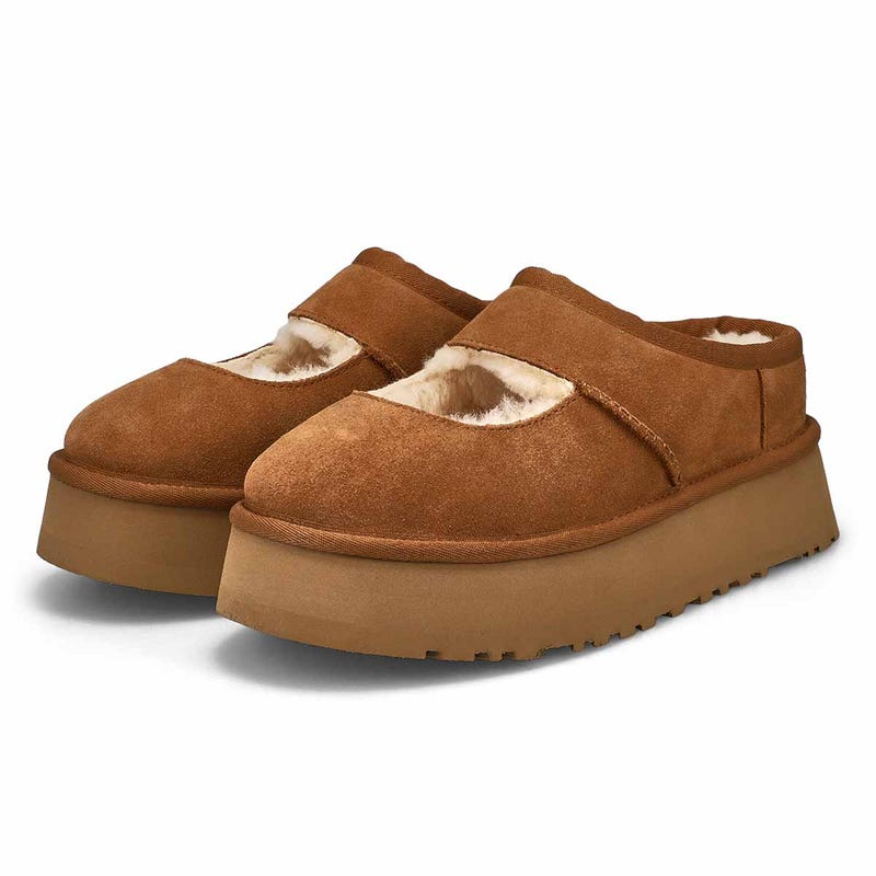 Pantoufle plateforme BEA MARY JANE, châtaigne, femmes