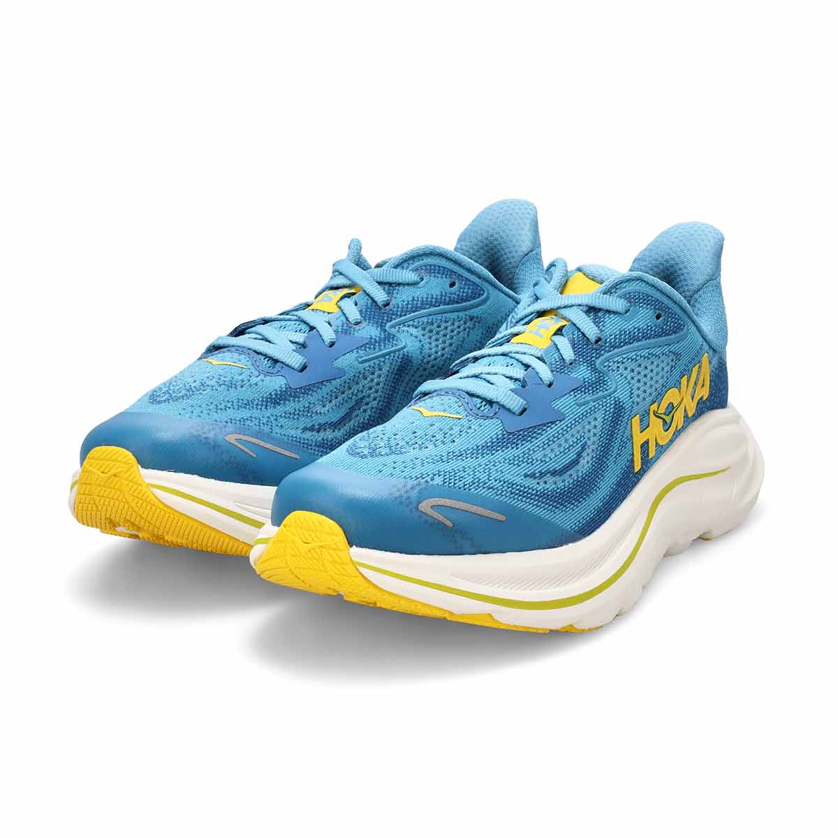 Kids'  Clifton 10 Lace Up Performance Sneaker - Alpine Blue/ Foggy Night