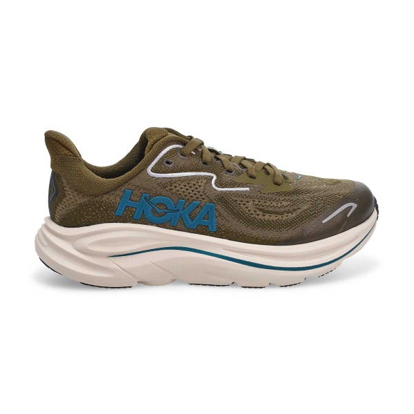Kids'  Clifton 10 Lace Up Performance Sneaker - Antique Olive/River Rock Grey
