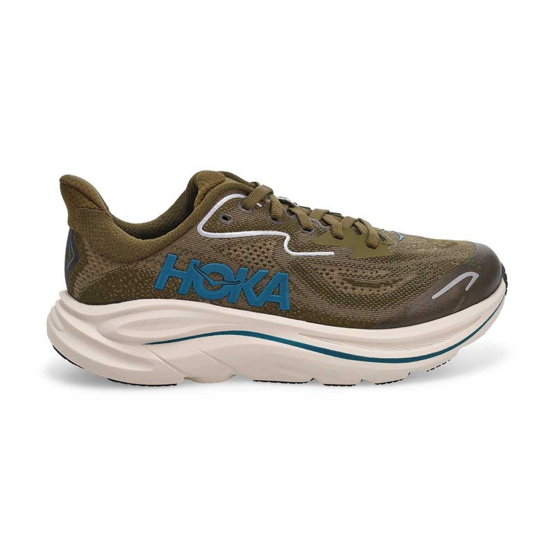 Kids'  Clifton 10 Lace Up Performance Sneaker - Antique Olive/River Rock Grey