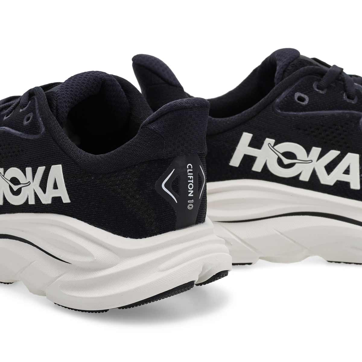 Kids'  Clifton 10 Lace Up Performance Sneaker - Black/ White