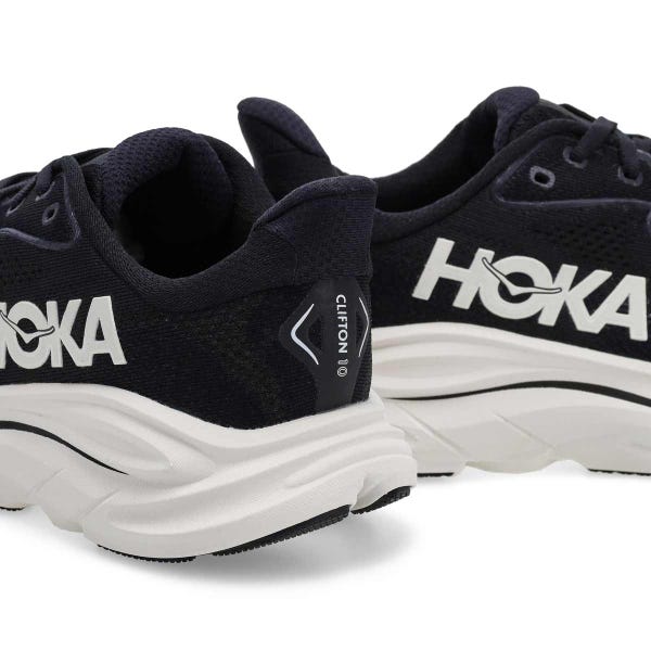 Kids'  Clifton 10 Lace Up Performance Sneaker - Black/ White