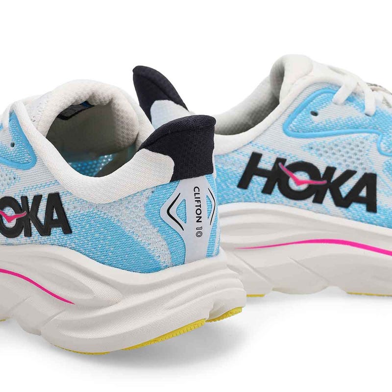 Girls'  Clifton 10 Lace Up Performance Sneaker - Frost / Soaring Blue