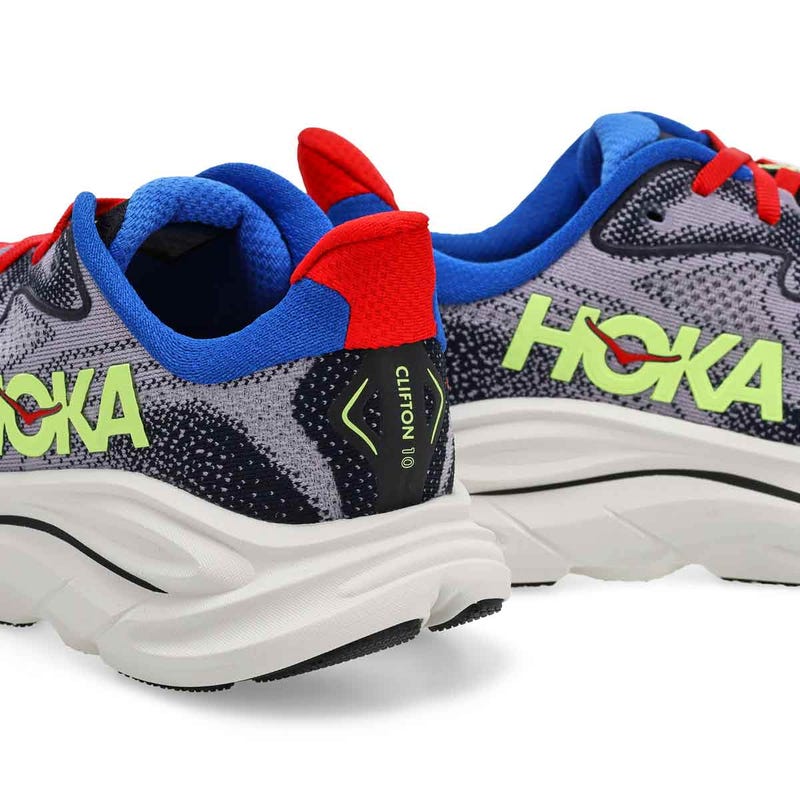 Kids'  Clifton 10 Lace Up Performance Sneaker - Foggy Grey / Black