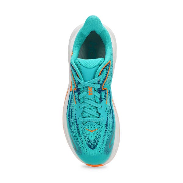 Kids'  Clifton 10 Lace Up Performance Sneaker - Night Glow Blue/Electric Aqua