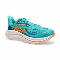 Kids'  Clifton 10 Lace Up Performance Sneaker - Night Glow Blue/Electric Aqua