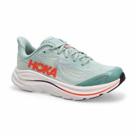 Kids'  Clifton 10 Lace Up Performance Sneaker - Sage / Neon Flame