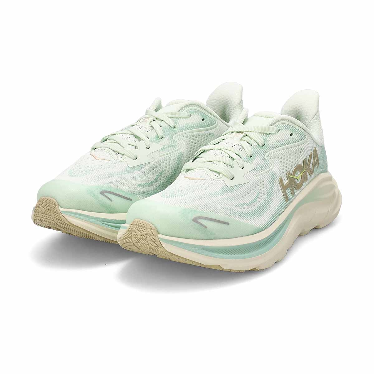 Kids'  Clifton 10 Lace Up Performance Sneaker - Sea Glass/Truffle Salt