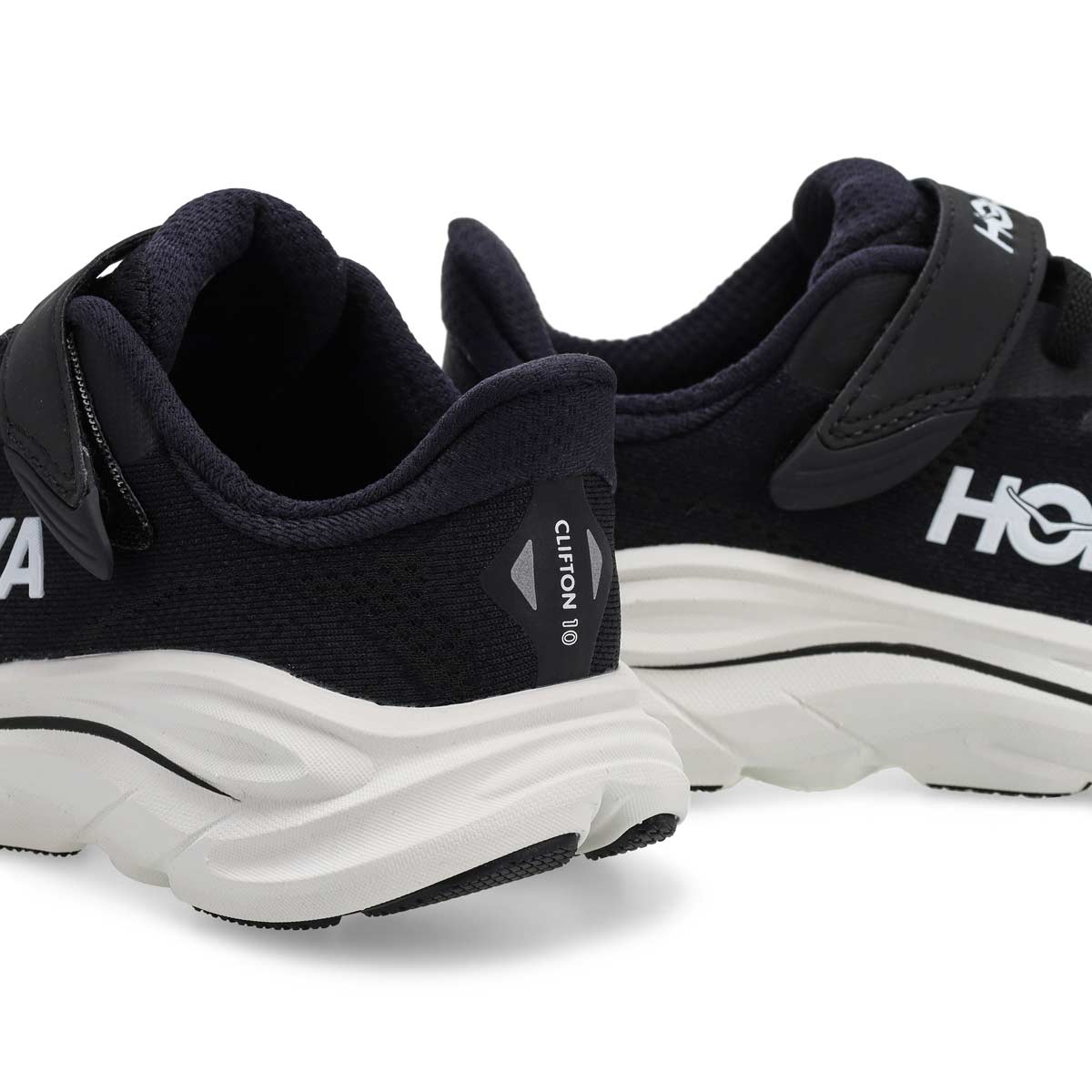 Baskets de performance CLIFTON 10, noir/blanc, enfants