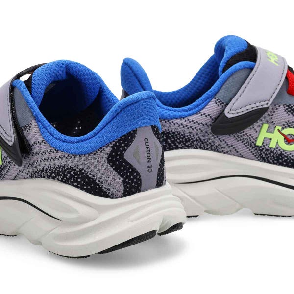 Baskets de performance CLIFTON 10, gris brumeux/noir, enfants